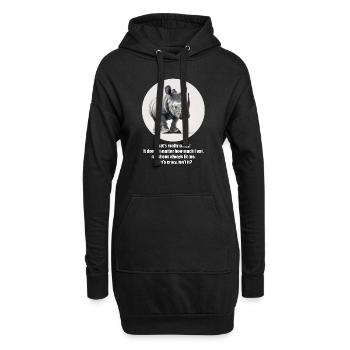 Rhinozeros (Nashorn) mit Turnschuhen- english - Hoodie-Kleid - Schwarz - Vorne