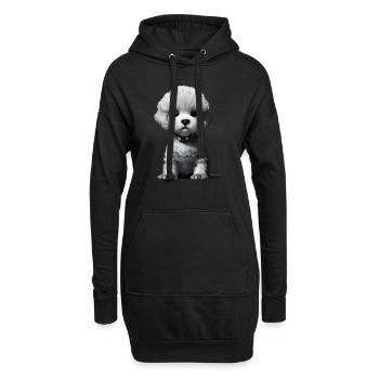 Caniche Chiot Chien Chiot Propriétaire Chien Caniche Chien Amour - Sweat-shirt à capuche long Femme - noir - Devant