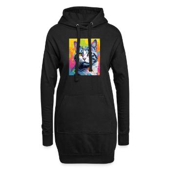Tenue de chat chat à poil court pour les amoureux des chats - Sweat-shirt à capuche long Femme - noir - Devant