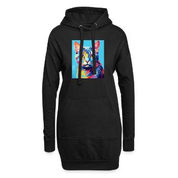 Tenue de chat chat à poil court pour les amoureux des chats - Sweat-shirt à capuche long Femme - noir - Devant