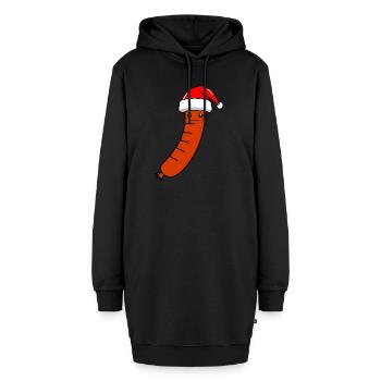 Ugly Christmas Bratwurst Xmas - Hoodie Dress - black - Front