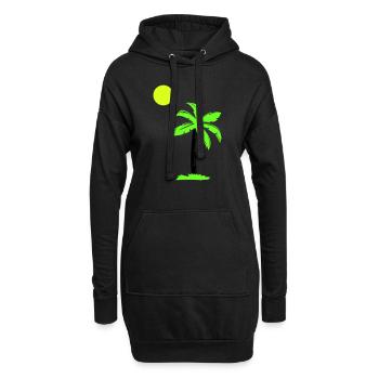 palmier - Sweat-shirt à capuche long Femme - noir - Devant