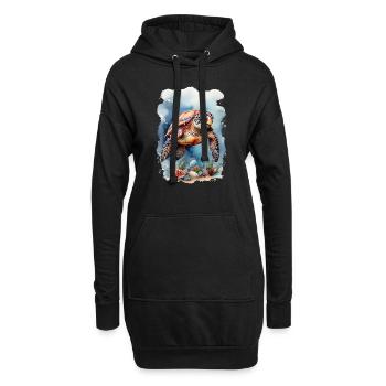 Tortue de mer sous l’eau - Sweat-shirt à capuche long Femme - noir - Devant