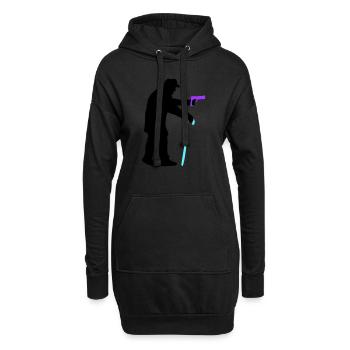 Opa Räuber Silhouette mit Gehstock und Pistole - Hoodie-Kleid - Schwarz - Vorne
