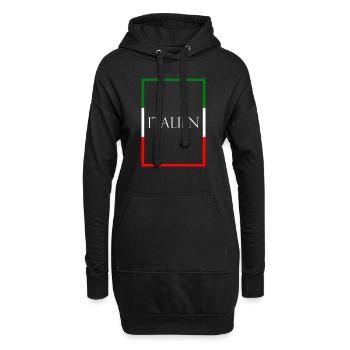 Italy, Italy Statement Lettering with Flag - Hoodie Dress - black - Front