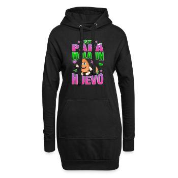 Ce papa berce un œuf - Sweat-shirt à capuche long Femme - noir - Devant