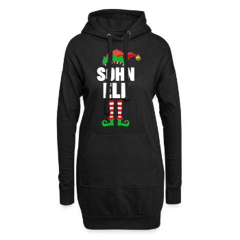 Weinachten Weihnachtself Sohn Elf Elfen - Hoodie-Kleid - Schwarz - Vorne