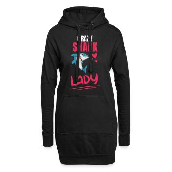 Crazy Shark Lady Cadeau Ocean Animal Shark - Sweat-shirt à capuche long Femme - noir - Devant