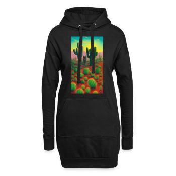 Retro Cactus - Hoodie Dress - black - Front