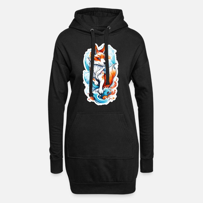 Fuchs - Hoodie-Kleid - Schwarz