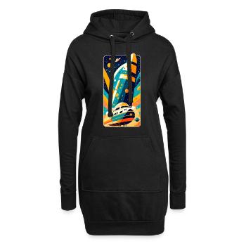 Space Shuttle - Hoodie-Kleid - Schwarz - Vorne