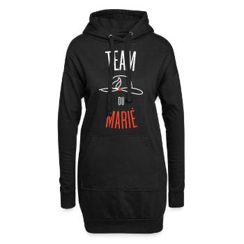 Team du Marié - Sweat-shirt à capuche long Femme - noir - Devant