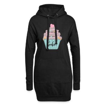 It's always a great time to bake! - Hoodie-Kleid - Schwarz - Vorne