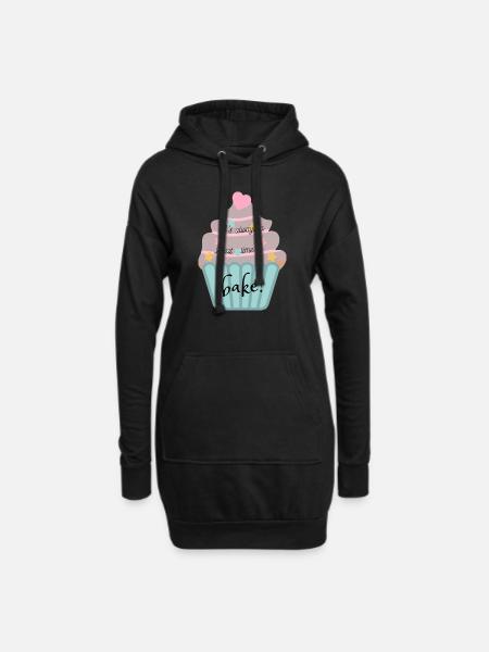 It's always a great time to bake! - Hoodie-Kleid - Schwarz