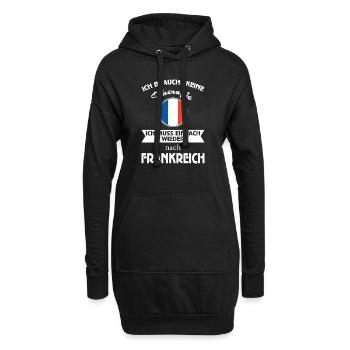 Keine Therapie-Frankreich - Hoodie-Kleid - Schwarz - Vorne