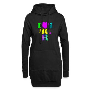 Ich liebe die 80er Jahre T-Shirt Neon Punk Rocker Glowing - Hoodie-Kleid - Schwarz - Vorne