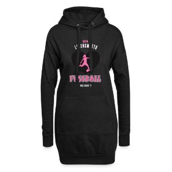 Fussball Spielerin Fussballerin Fussballfan Spiel - Hoodie-Kleid - Schwarz - Vorne