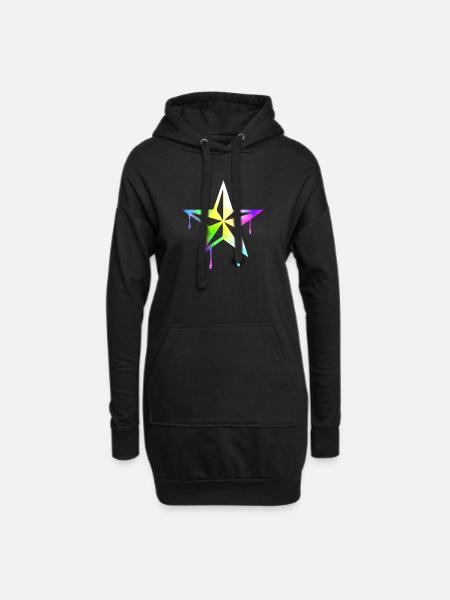nautic_star_watercolor - Sweat-shirt à capuche long Femme - noir