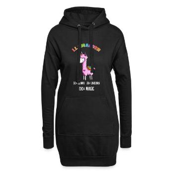 Magic Llamacorn Lama Einhorn Comic - Hoodie-Kleid - Schwarz - Vorne