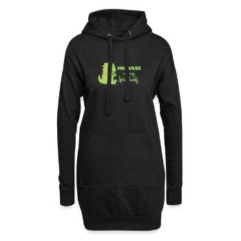 dinosaure - Sweat-shirt à capuche long Femme - noir - Devant
