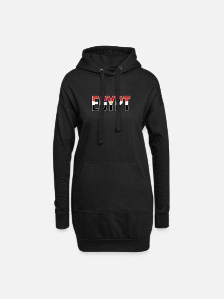 Egypt Flag Bold Typographic - Hoodie-Kleid - Schwarz