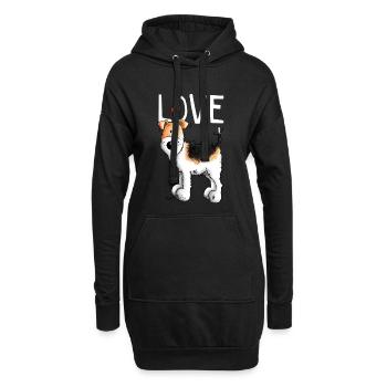 Foxterrier In Love - Lustig - Liebe - Geschenk - Hoodie-Kleid - Schwarz - Vorne