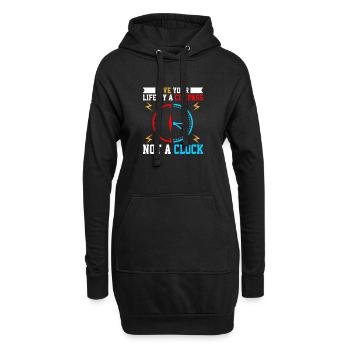 Lebensweisheit Uhr mit Kompassmotiv - Hoodie-Kleid - Schwarz - Vorne