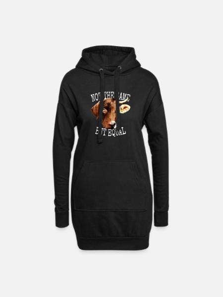 Vegan Not The Same But Equal Vegetarier Tierfreund - Hoodie-Kleid - Schwarz