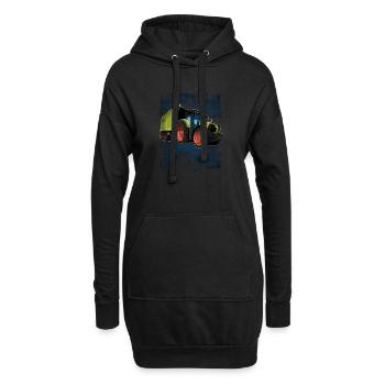 tracteur - Sweat-shirt à capuche long Femme - noir - Devant