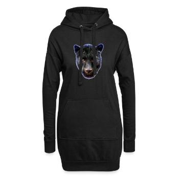 T-shirt portrait de la Panthère Aurore - Sweat-shirt à capuche long Femme - noir - Devant