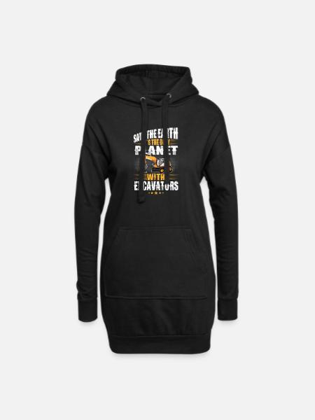 Baggerfahrer Baggerführer - Hoodie-Kleid - Schwarz