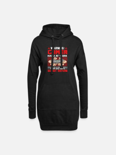 Gamer - Hoodie-Kleid - Schwarz