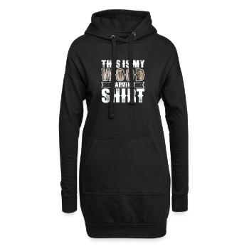Holzschnitzen - Hoodie-Kleid - Schwarz - Vorne