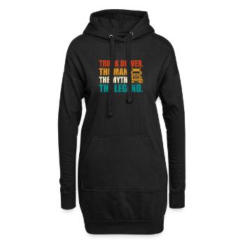 Conducteur de camion - Sweat-shirt à capuche long Femme - noir - Devant