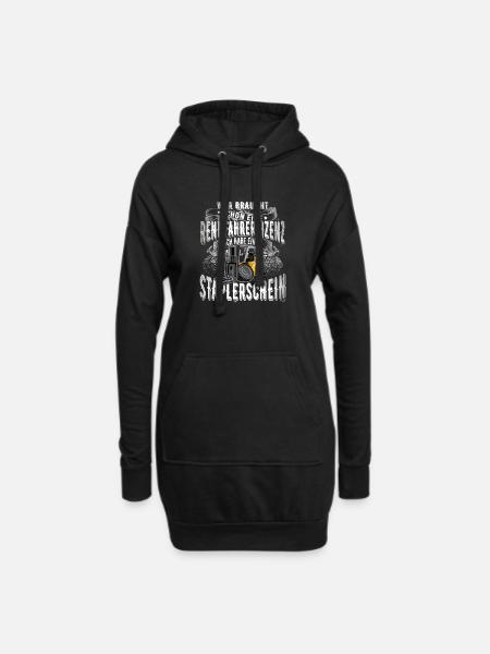 Staplerfahrer - Hoodie-Kleid - Schwarz