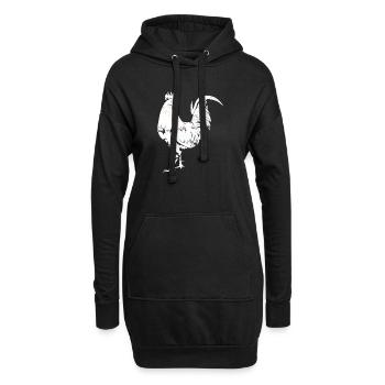 Coq Poulet Coq - Sweat-shirt à capuche long Femme - noir - Devant