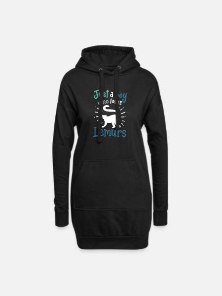 Lemur Lemur Liebhaber - Hoodie-Kleid - Schwarz