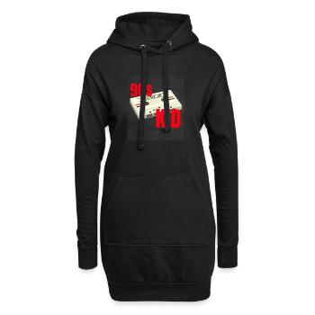90s Vibe Mixtape Kassette Motto Party 90er - Hoodie-Kleid - Schwarz - Vorne
