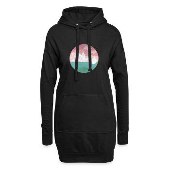 Bébé naissance Grossesse cigogne - Sweat-shirt à capuche long Femme - noir - Devant