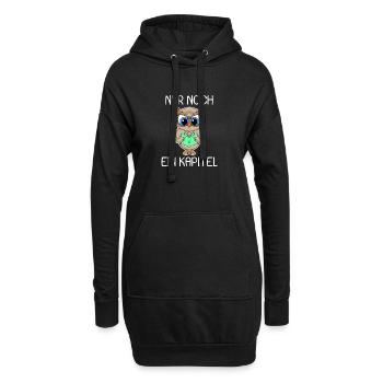 Eule Lesen Buch Bücher - Hoodie-Kleid - Schwarz - Vorne