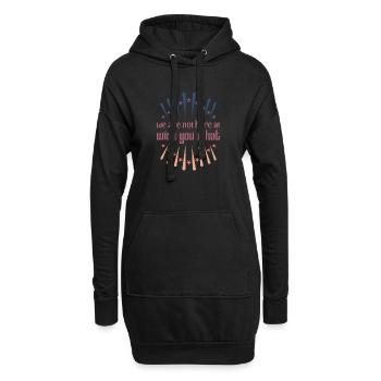 We are not here at wish you what Denglisch Retro - Hoodie-Kleid - Schwarz - Vorne
