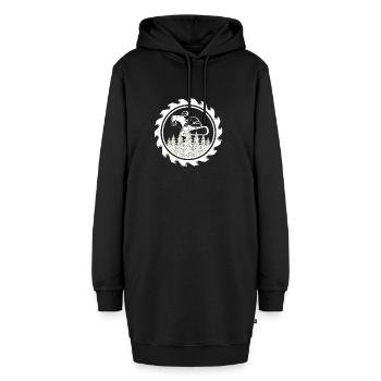 Kettensäge im Wald Badge - Hoodie-Kleid - Schwarz - Vorne - AI Model Female 172 light (172cm)