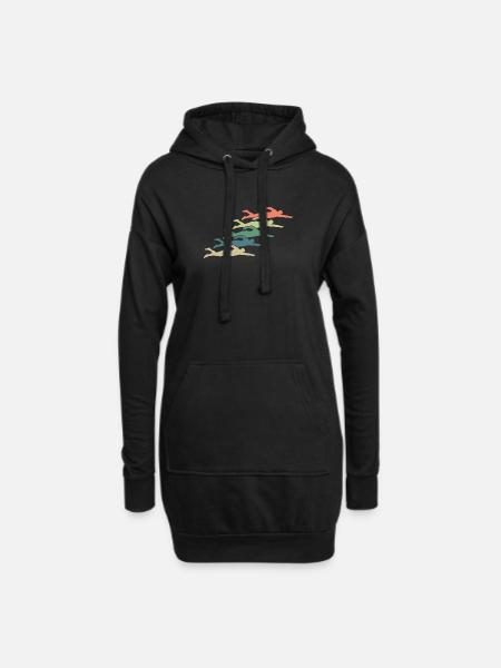 Schwimmen Schwimmer - Hoodie-Kleid - Schwarz