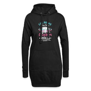 Wohnmobil Camping Wohnwagen - Hoodie-Kleid - Schwarz - Vorne
