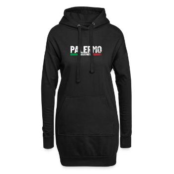 Palermo Italien Flagge - Hoodie-Kleid - Schwarz - Vorne