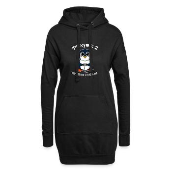 Deuxième bébé joueur 2 Bébé Pingouin Enceinte - Sweat-shirt à capuche long Femme - noir - Devant