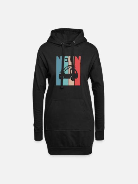 Feuerwehr 9 Jahre Kinder - Hoodie-Kleid - Schwarz