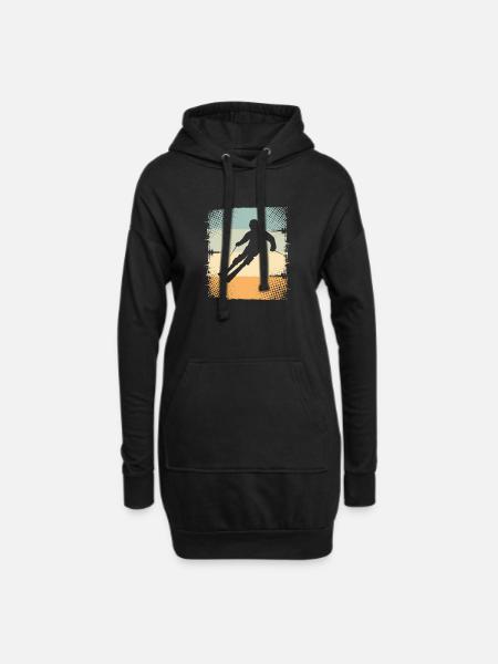 Ski - Hoodie-Kleid - Schwarz