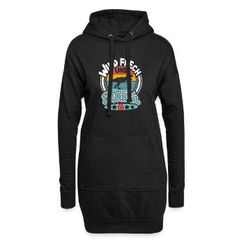6 Jahre Kindergeburtstag Dino Dinosaurier - Hoodie-Kleid - Schwarz - Vorne