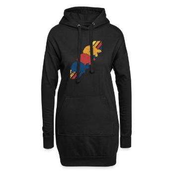 Schildkröte Schildkröten - Hoodie-Kleid - Schwarz - Vorne